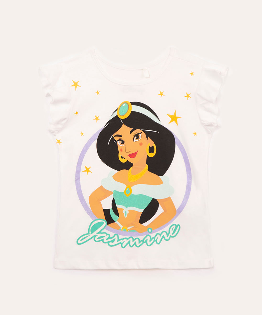 camiseta de algodão infantil jasmine off white