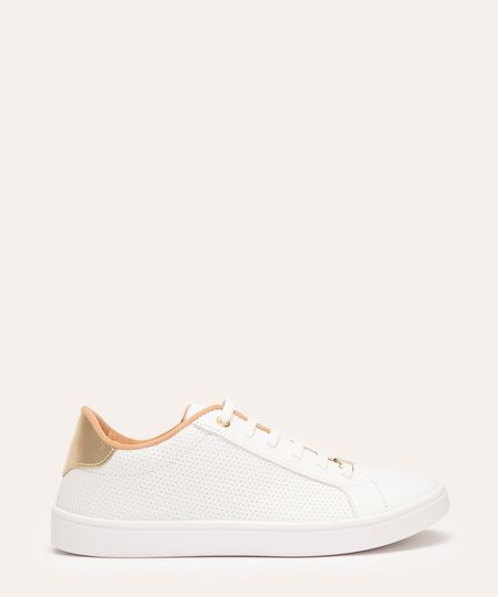 tênis casual com elástico branco 34