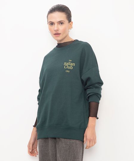 blusão de moletom oversized italian club verde P blusão de moletom oversized italian club verde P