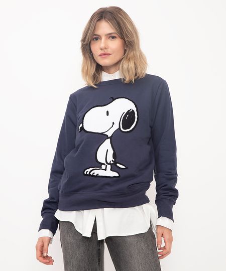 blusão de moletom snoopy azul marinho P blusão de moletom snoopy azul marinho P