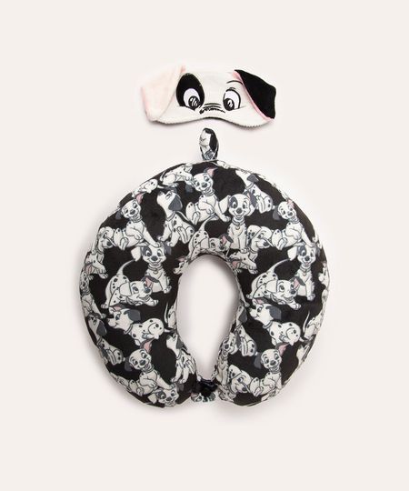 kit apoio de pescoço 101 dalmatas mascara de dormir preto UNICO kit apoio de pescoço 101 dalmatas mascara de dormir preto UNICO