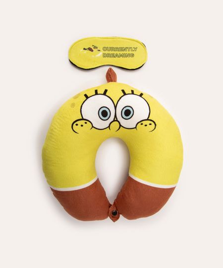 kit de apoio de pescoço bob esponja com máscara amarelo UNICO kit de apoio de pescoço bob esponja com máscara amarelo UNICO