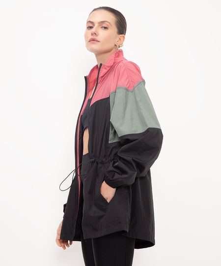 jaqueta parka recortes esportiva ace preto G