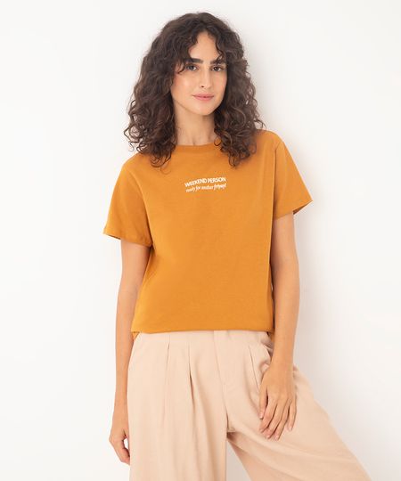 camiseta de algodão weekend person - CARAMELO PP camiseta de algodão weekend person - CARAMELO PP