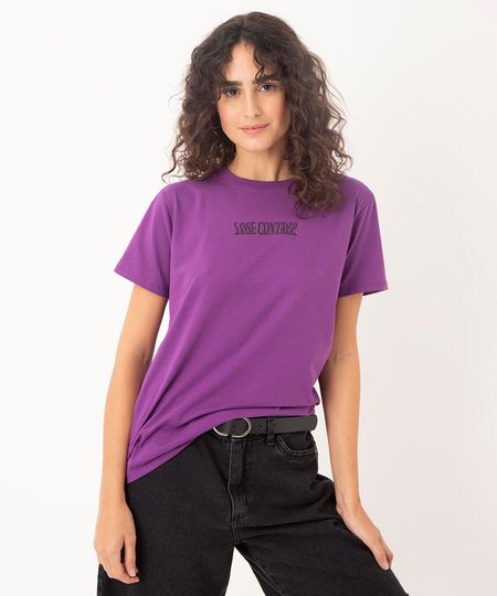 camiseta de algodão lose control - ROXO UVA P camiseta de algodão lose control - ROXO UVA P