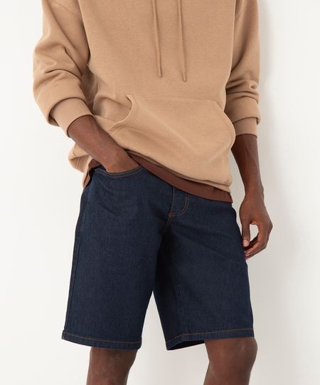 bermuda jeans reta azul escuro 40 bermuda jeans reta azul escuro 40