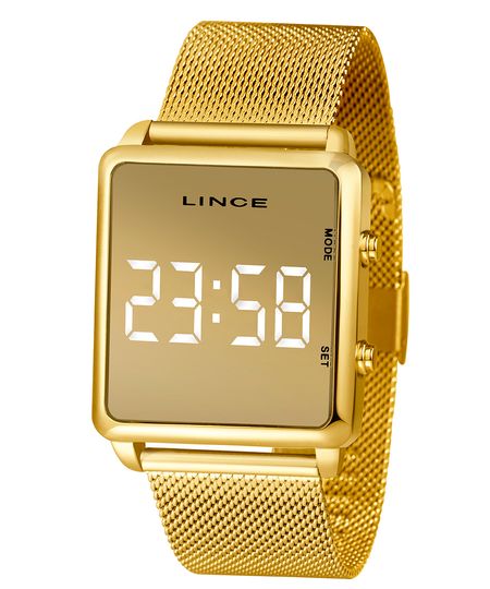 relógio lince digital mdg4619l-bxkx dourado UNICO relógio lince digital mdg4619l-bxkx dourado UNICO