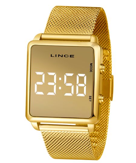 relógio lince digital mdg4619l-bxkx dourado UNICO