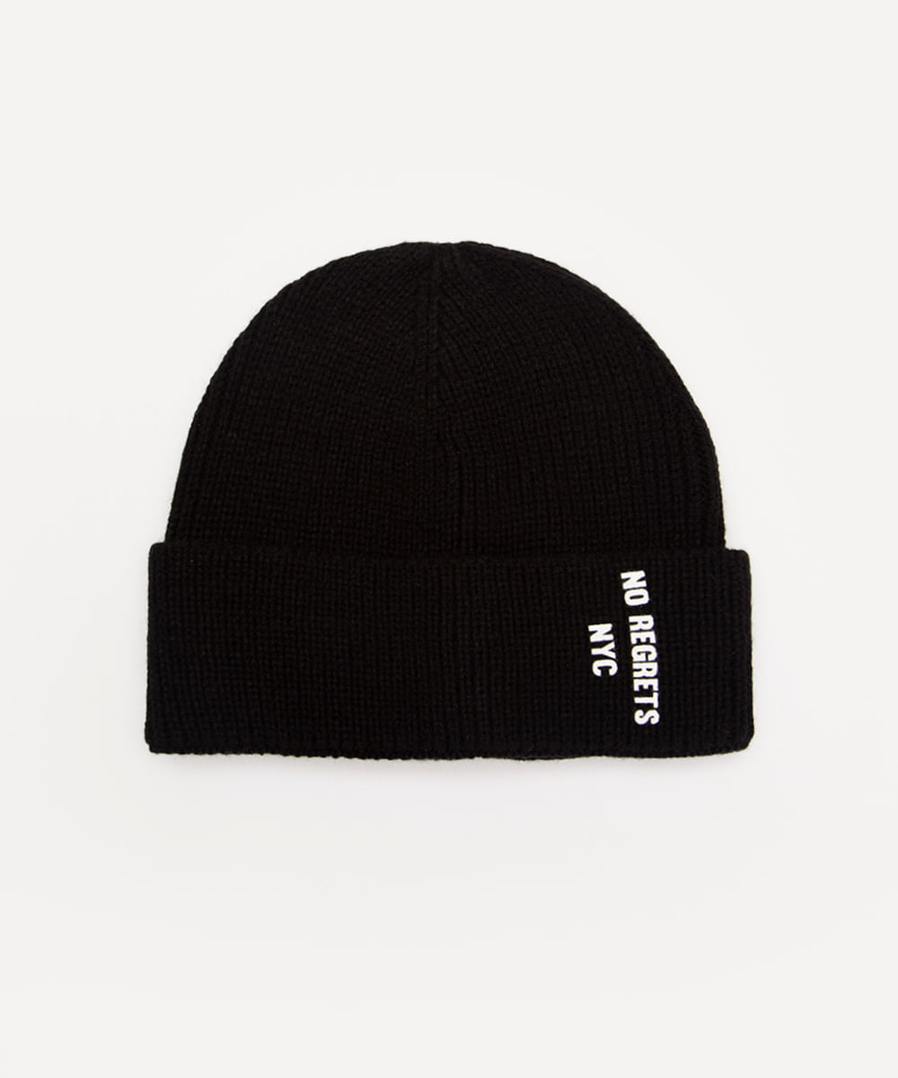 gorro de tricot infantil no regrets nyc preto