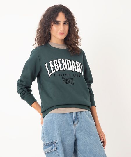 blusão de moletom legendary verde PP