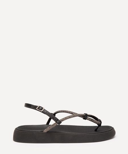 rasteirinha flatform de dedo com brilho moleca preta 34 rasteirinha flatform de dedo com brilho moleca preta 34