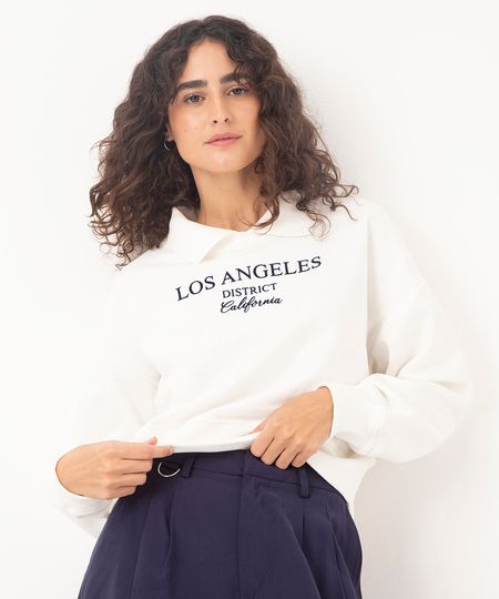 blusão de moletom los angeles off white P blusão de moletom los angeles off white P