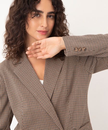 blazer pied de poule bege M