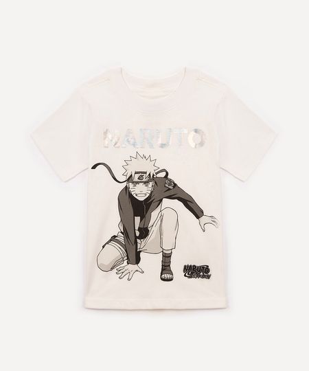 camiseta de algodão infantil naruto branca 6