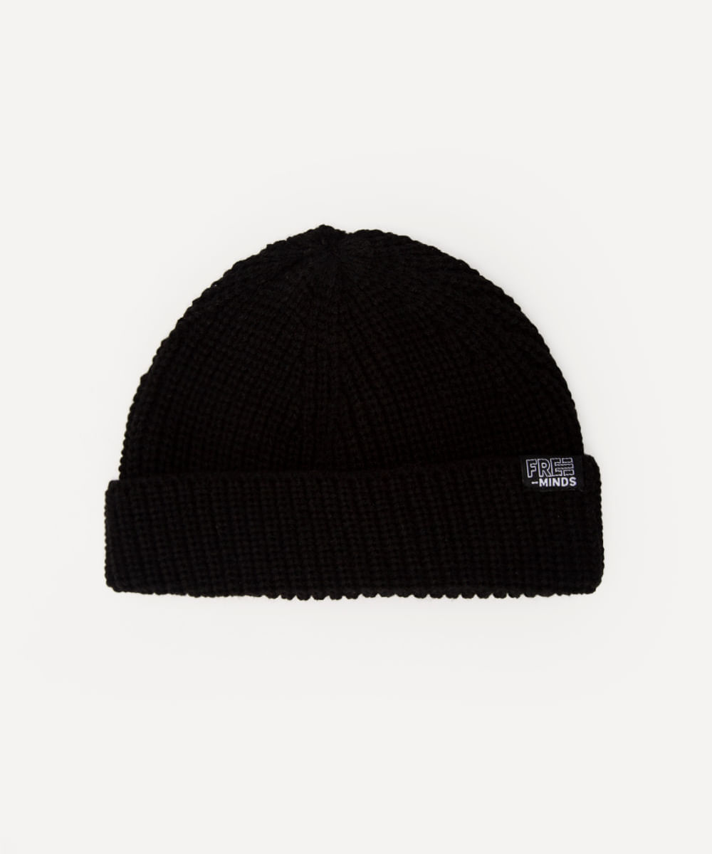gorro de tricot infantil preto