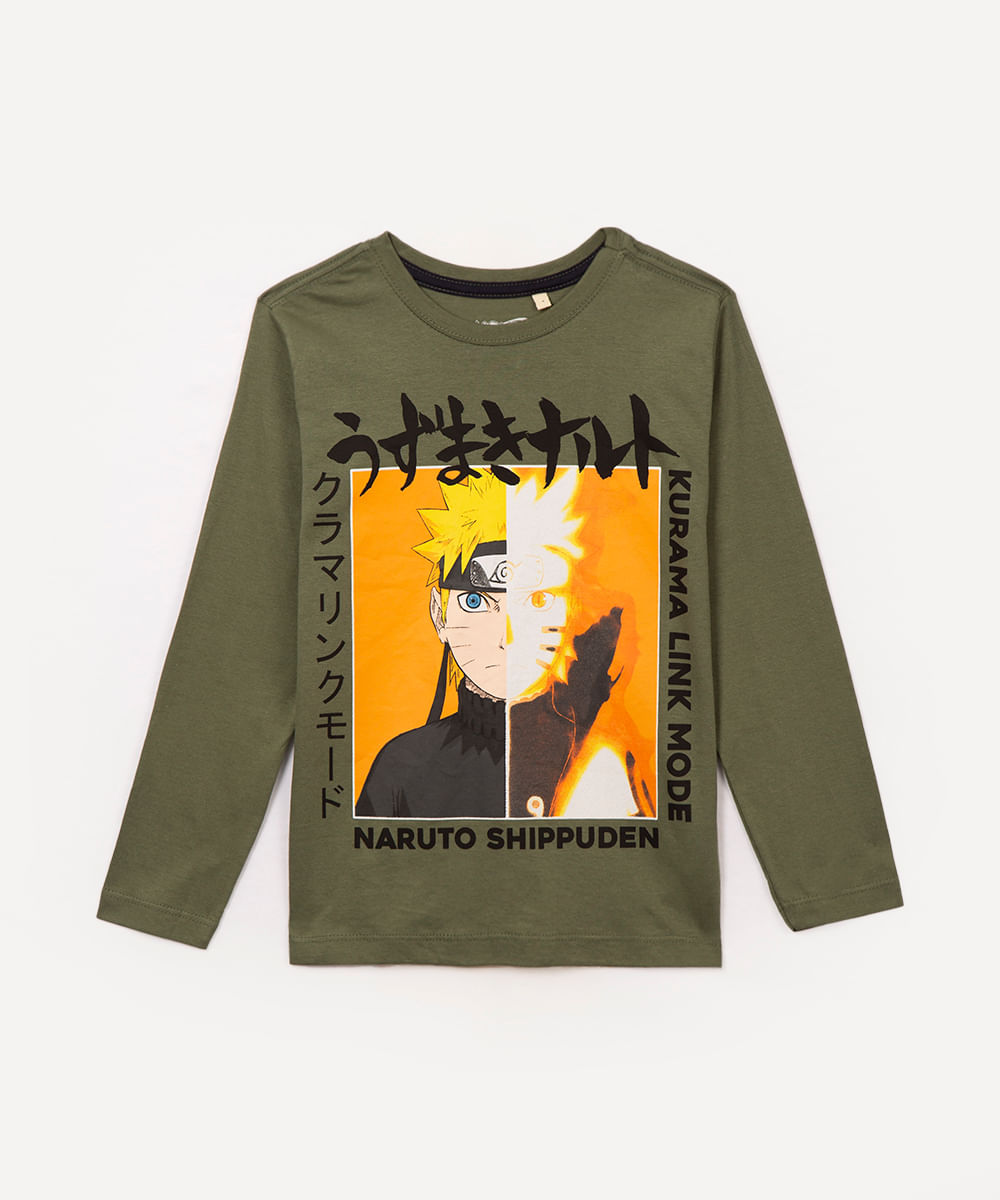 camiseta infantil naruto shippuden verde