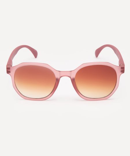 óculos de sol redondo rosa UNICO