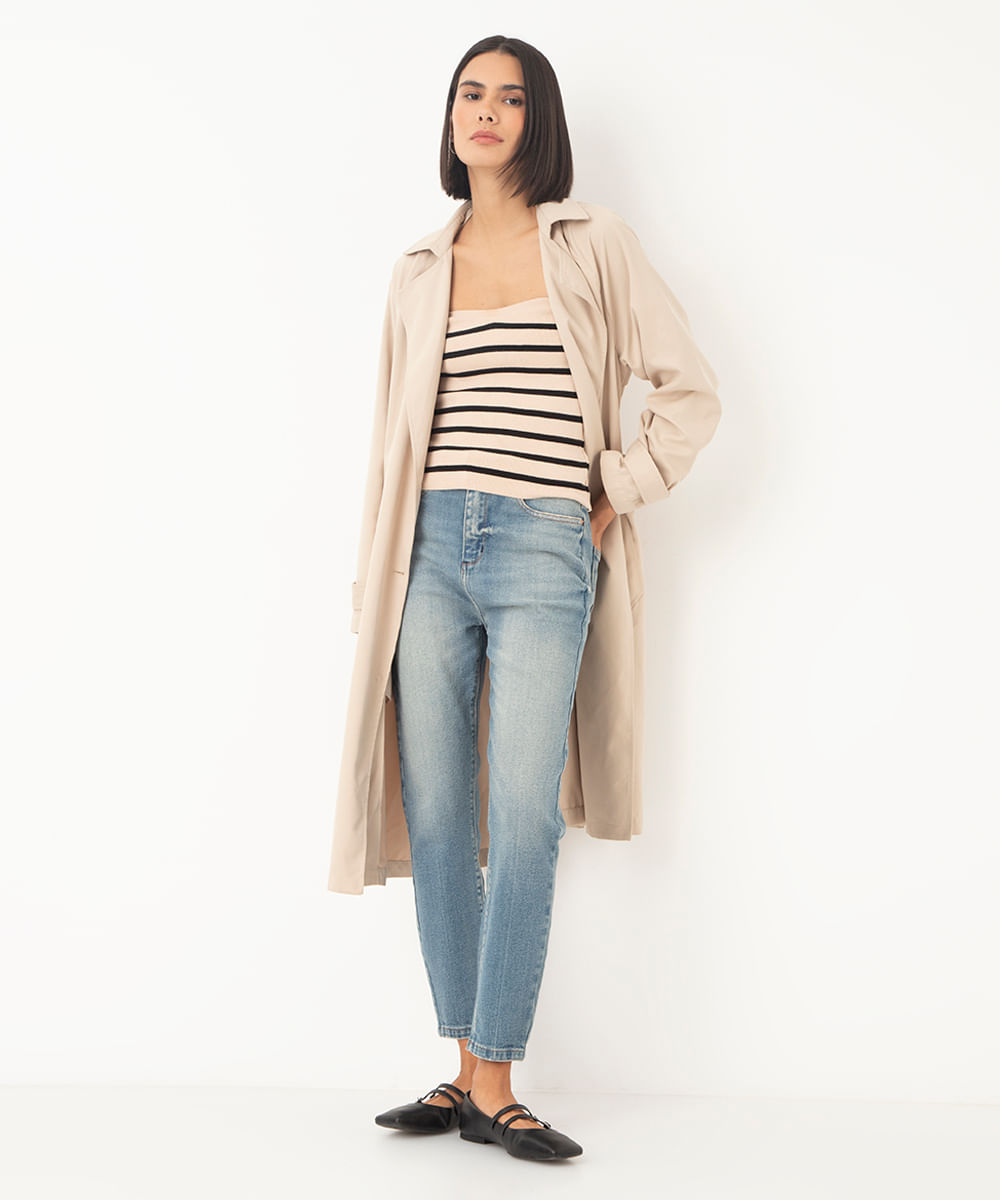 calça jeans skinny cintura super alta azul claro