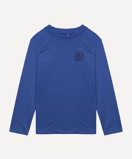 camiseta de praia infantil manga longa proteção uv azul 10