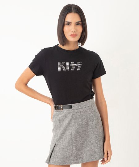 camiseta cropped kiss preto P camiseta cropped kiss preto P