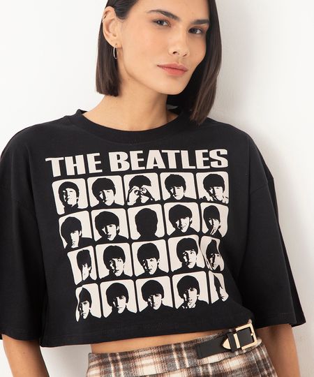 camiseta cropped the beatles preto P camiseta cropped the beatles preto P