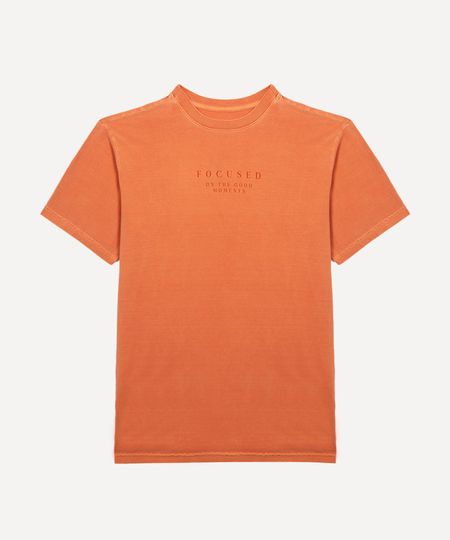 camiseta de algodão juvenil focused laranja 12