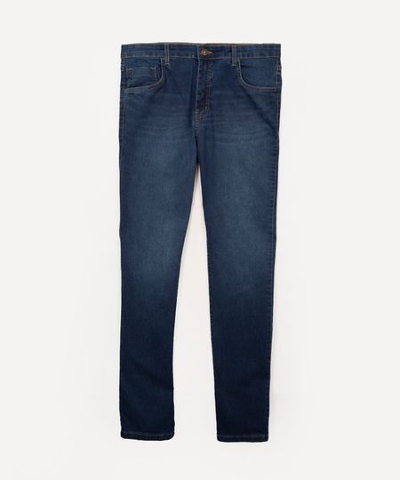 calça jeans slim juvenil azul escuro 10