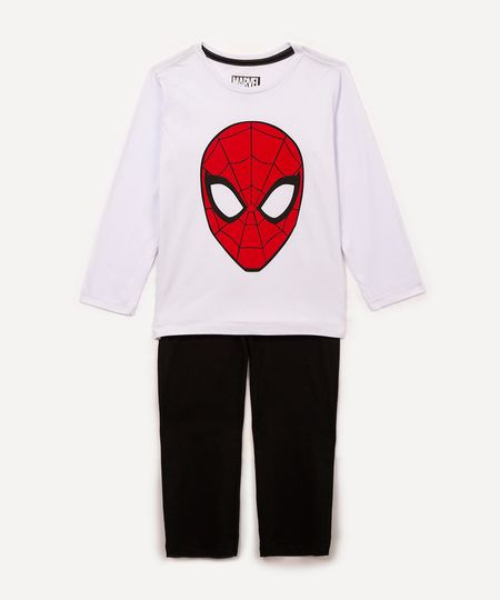 pijama de algodão infantil homem aranha branco 6