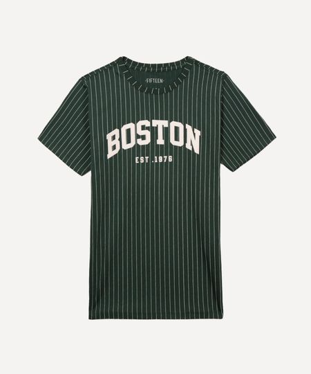camiseta de algodão juvenil boston verde 10