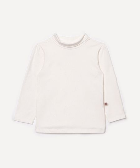 blusa infantil de algodão gola alta brilhos off white 1 blusa infantil de algodão gola alta brilhos off white 1