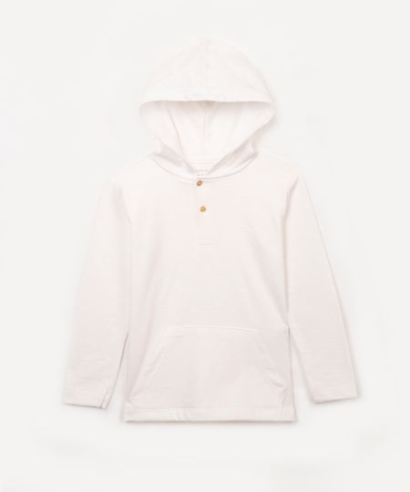 camiseta infantil de algodão texturizada com capuz manga longa azul médio - off white 4 camiseta infantil de algodão texturizada com capuz manga longa azul médio - off white 4