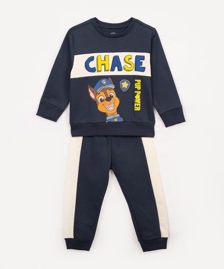 conjunto de moletom infantil patrulha canina azul marinho 1