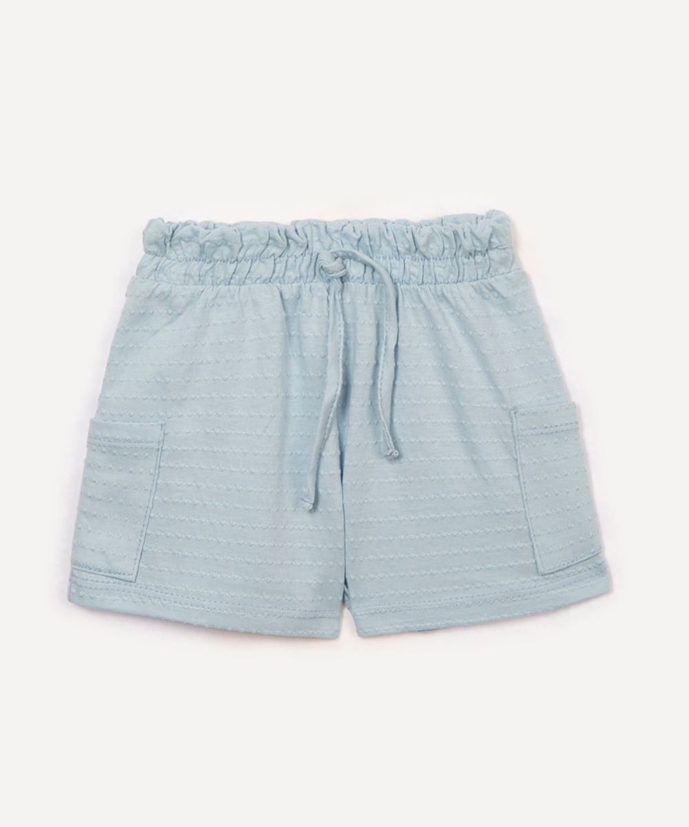 short texturizado infantil azul claro