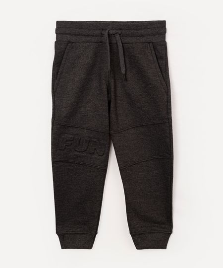calça jogger de moletom infantil fun cinza 2