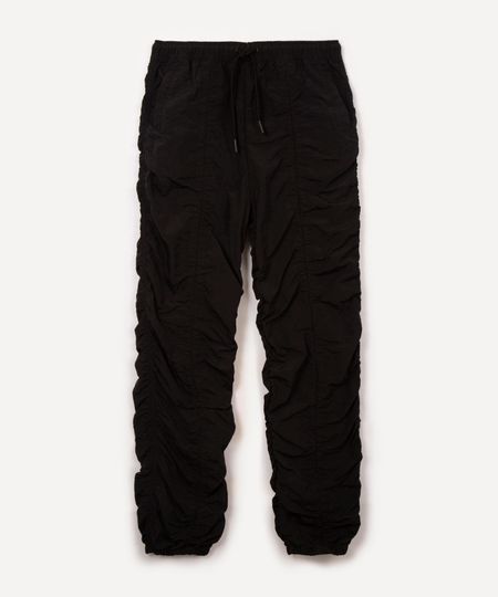 calça parachute juvenil com franzidos preto 14 calça parachute juvenil com franzidos preto 14