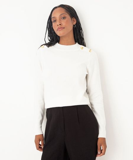 suéter de tricot com botões off white GG