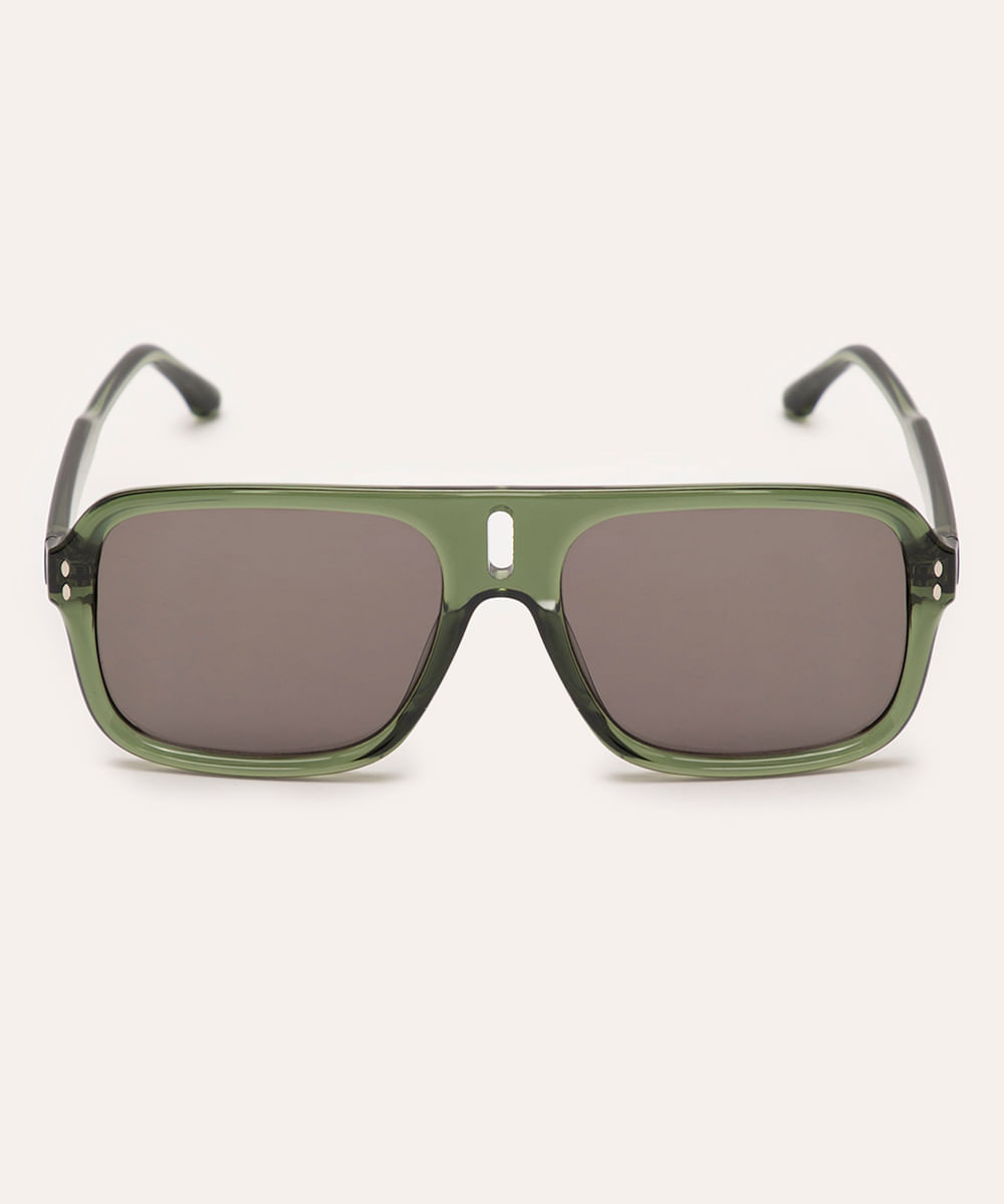 óculos de sol quadrado verde
