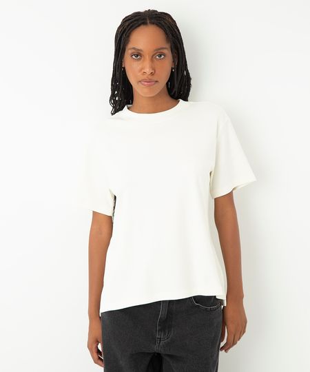 camiseta de algodão peruano manga curta off white G