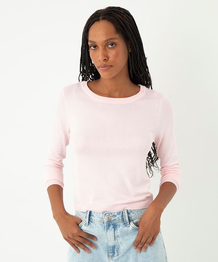 suéter de tricot básico lilás G