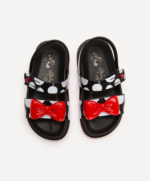 sandália infantil minnie com velcro preta 20-21