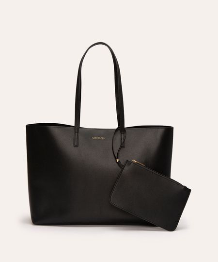 bolsa shopper com carteira preto UNICO