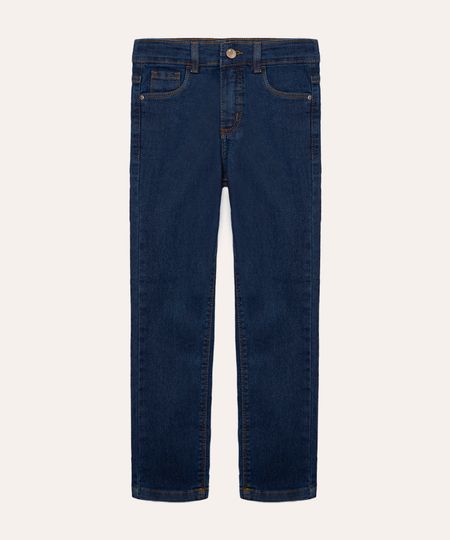 calça jeans infantil skinny cintura alta azul escuro 12