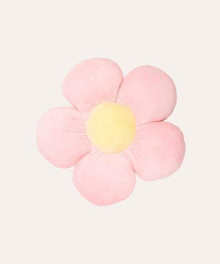 almofada flor de pelúcia rosa UNICO