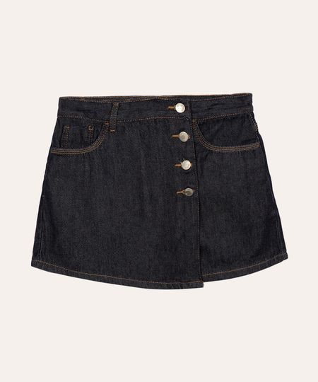 short saia infantil jeans transpassada azul escuro 6
