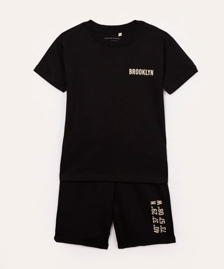 conjunto de moletom infantil brooklyn preto 4