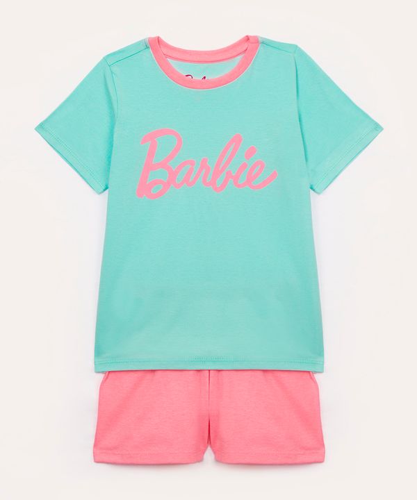 pijama infantil curto barbie azul claro 6