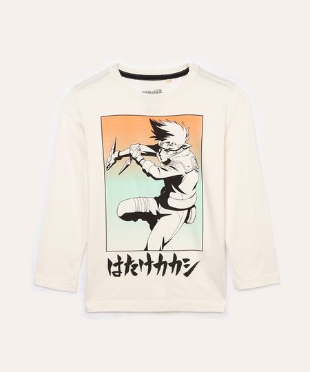 camiseta de algodão infantil naruto off white 6 camiseta de algodão infantil naruto off white 6