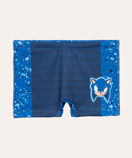 sunga boxer infantil sonic proteção uv azul marinho 8