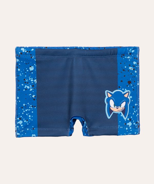 sunga boxer infantil sonic proteção uv azul marinho 10