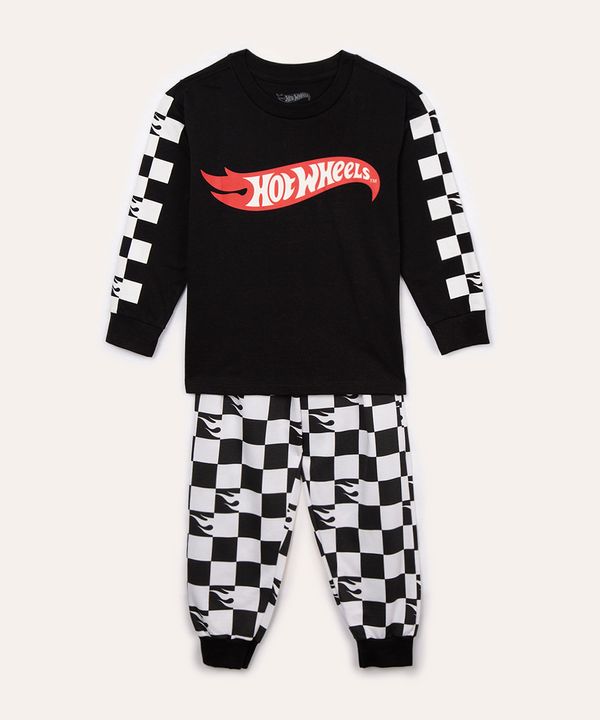 pijama de moletom infantil hot wheels preto 8